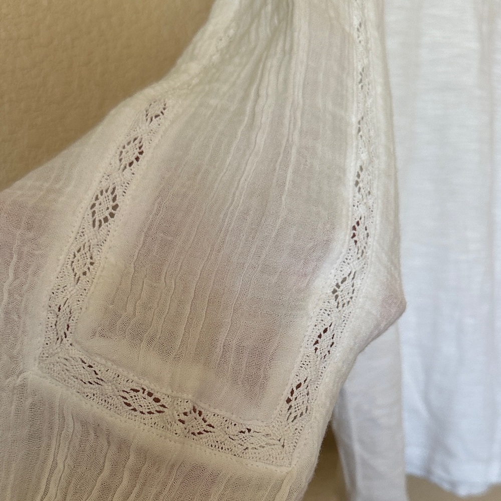 Lucky Brand Ivory Lace Detail Blouse - Picture 7 of 9